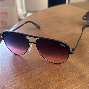Quay Australia Black Aviator Sunglasses